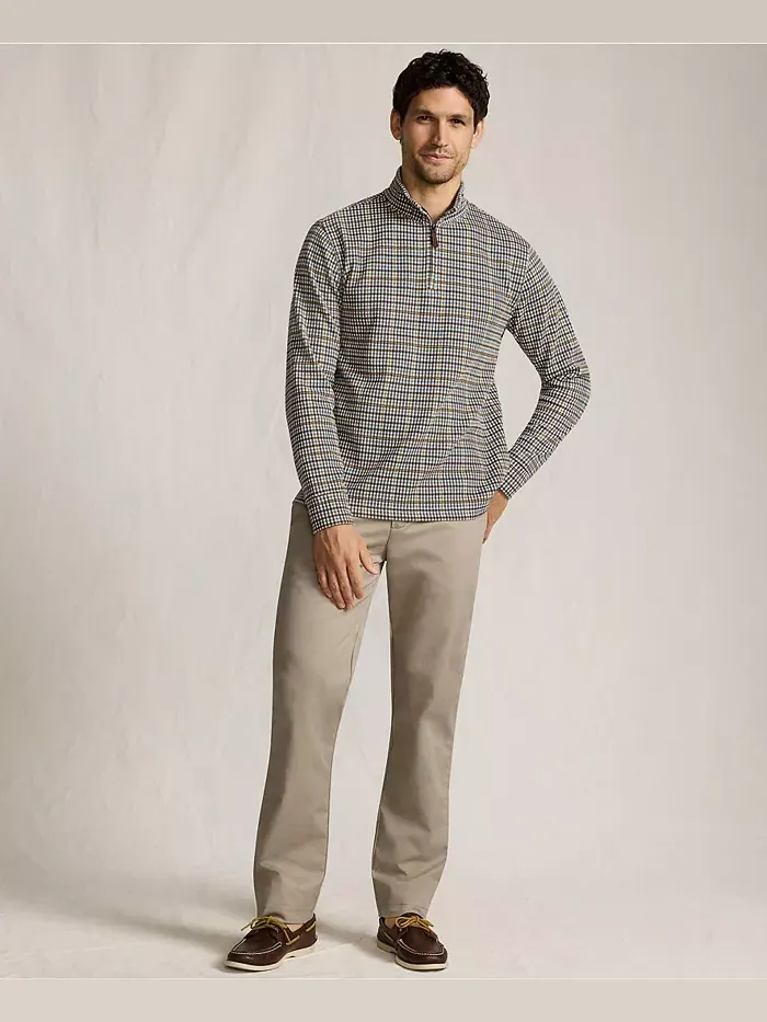 Мужские дорожные брюки-чинос Comfort Waist Classic Fit Lands' End — изображение 4 из 4, бежевый/бежевый