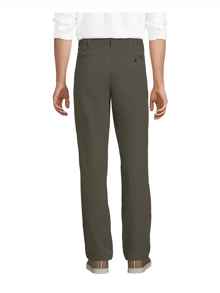 Мужские дорожные брюки-чинос Comfort Waist Classic Fit Lands' End — изображение 2 из 3, зеленый