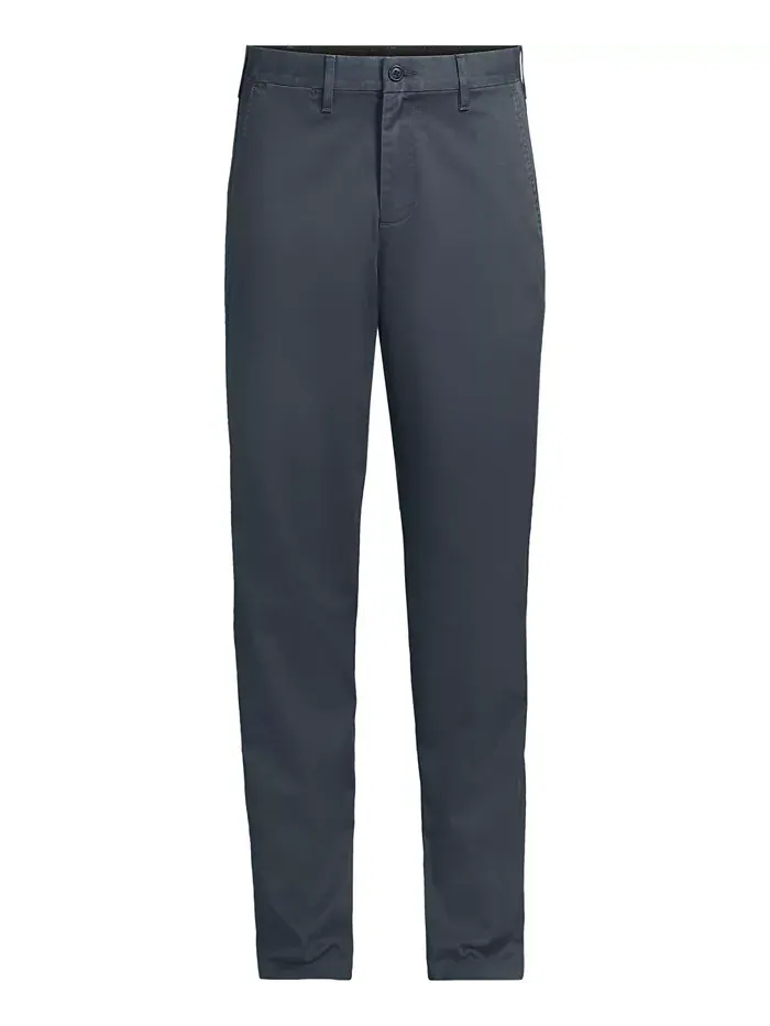 Мужские дорожные брюки-чинос Comfort Waist Classic Fit Lands' End — изображение 3 из 3, серый