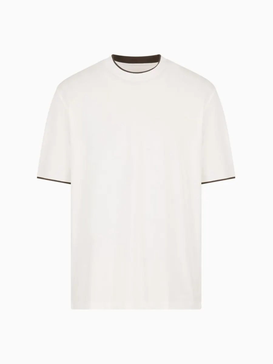 Мужская футболка A|X стандартного кроя с многослойным дизайном A|X Armani Exchange — изображение 3 из 5, белый