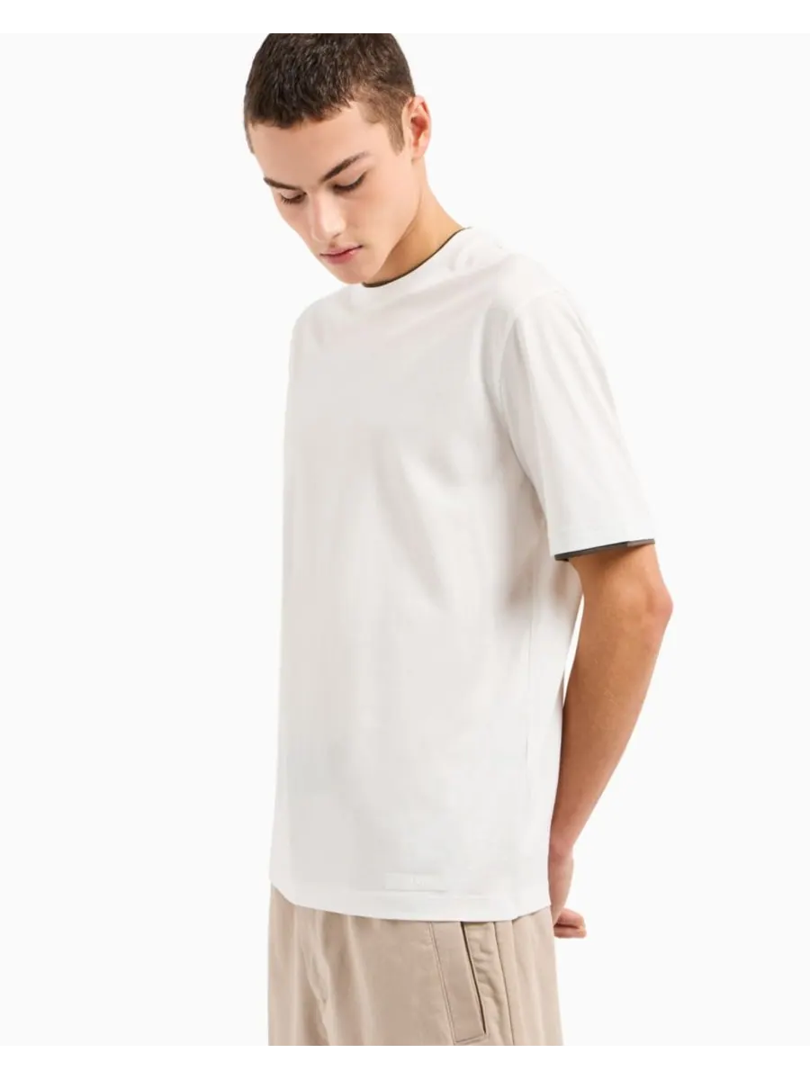 Мужская футболка A|X стандартного кроя с многослойным дизайном A|X Armani Exchange — изображение 5 из 5, белый