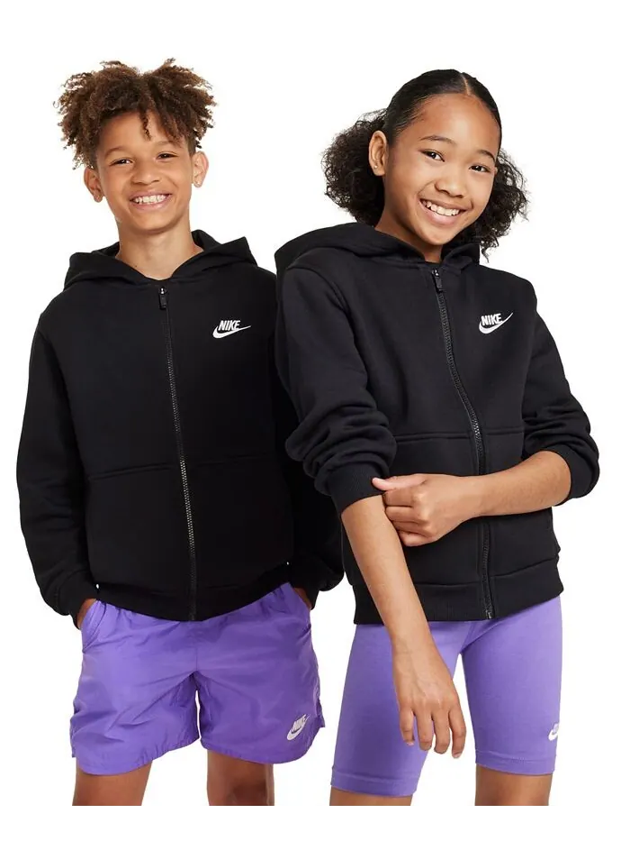 Флисовая толстовка с молнией во всю длину для Big Kids Sportswear Club Nike — изображение 5 из 7, черный