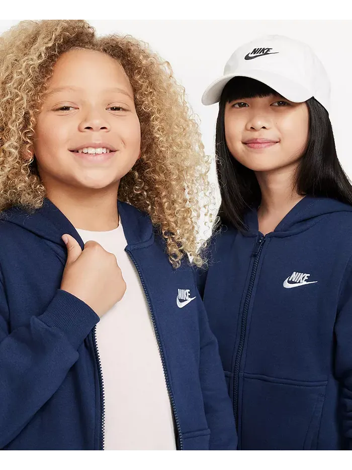 Большой детский спортивный худи Club Fleece с молнией Nike — изображение 3 из 4, синий