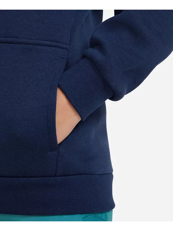Большой детский спортивный худи Club Fleece с молнией Nike — изображение 4 из 4, синий