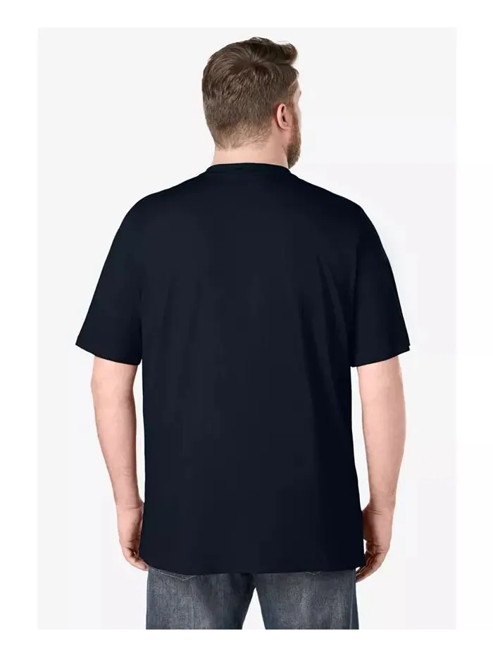 Легкая футболка Henley без усадки для мужчин больших и высоких размеров KingSize — изображение 2 из 3, черный