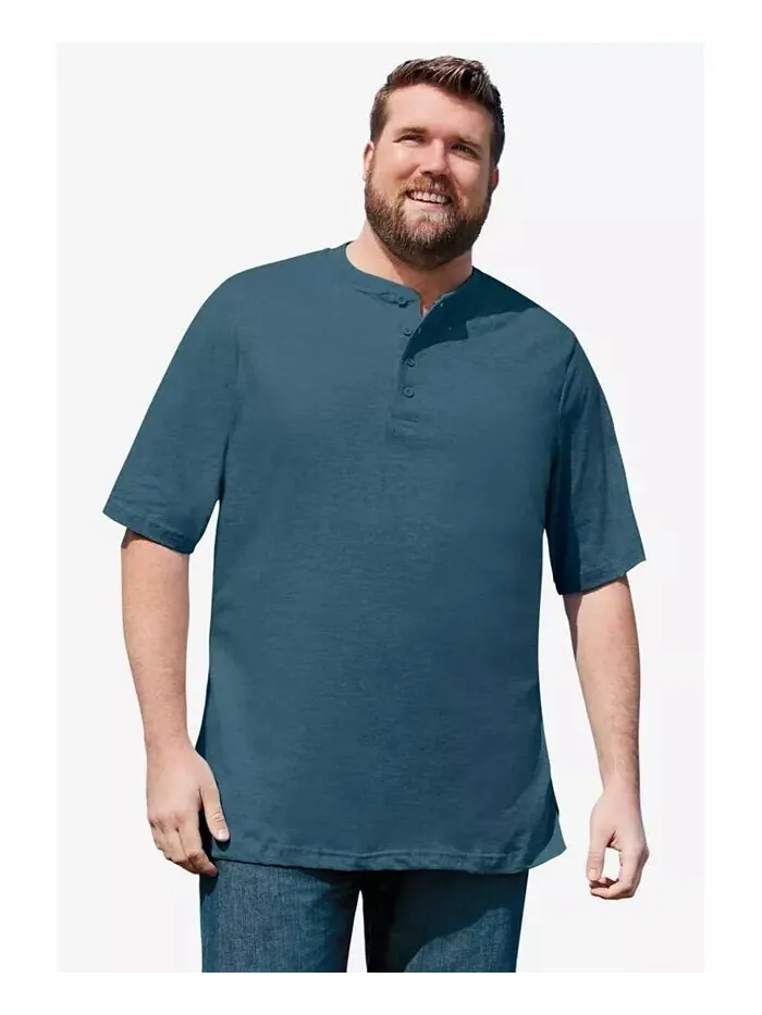 Легкая футболка на пуговицах Big & Tall без усадки KingSize — изображение 3 из 3, охотничий