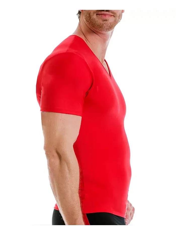 Мужская футболка с V-образным вырезом Big & Tall Compression Activewear с короткими рукавами — изображение 3 из 3, красный