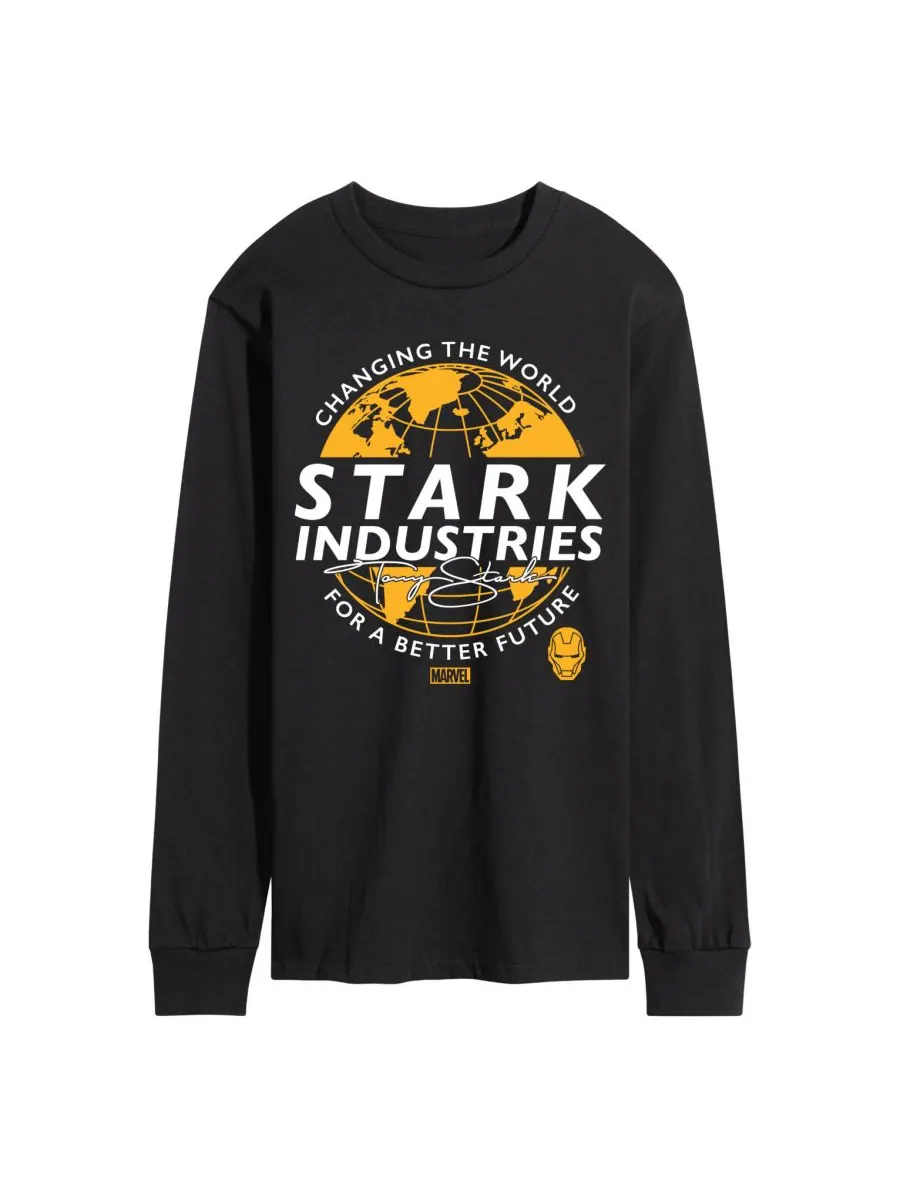 Мужская футболка с длинным рукавом Iron Man от Stark Industries AIRWAVES — изображение 1 из 3, черный