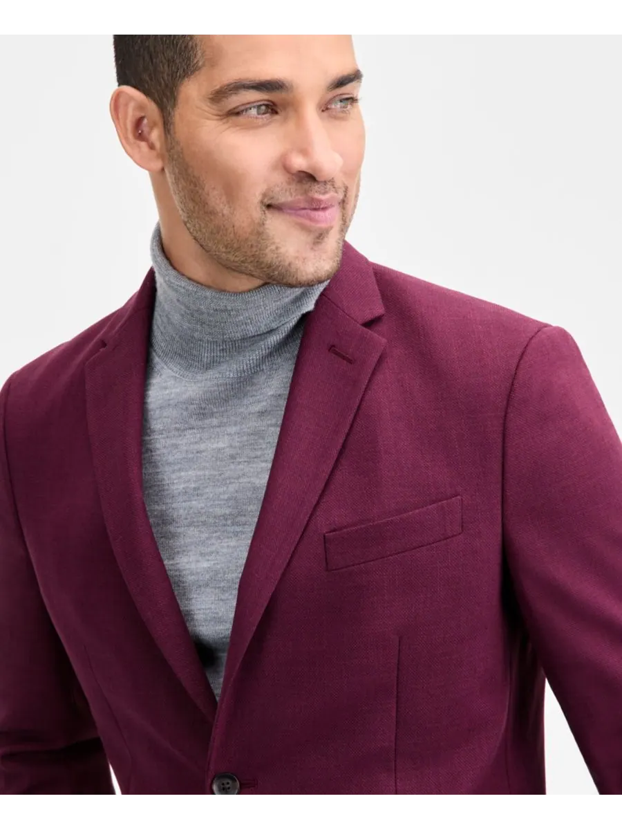 Мужской спортивный пиджак приталенного кроя из однотонной ткани Techni-Cole Kenneth Cole Reaction — изображение 2 из 9