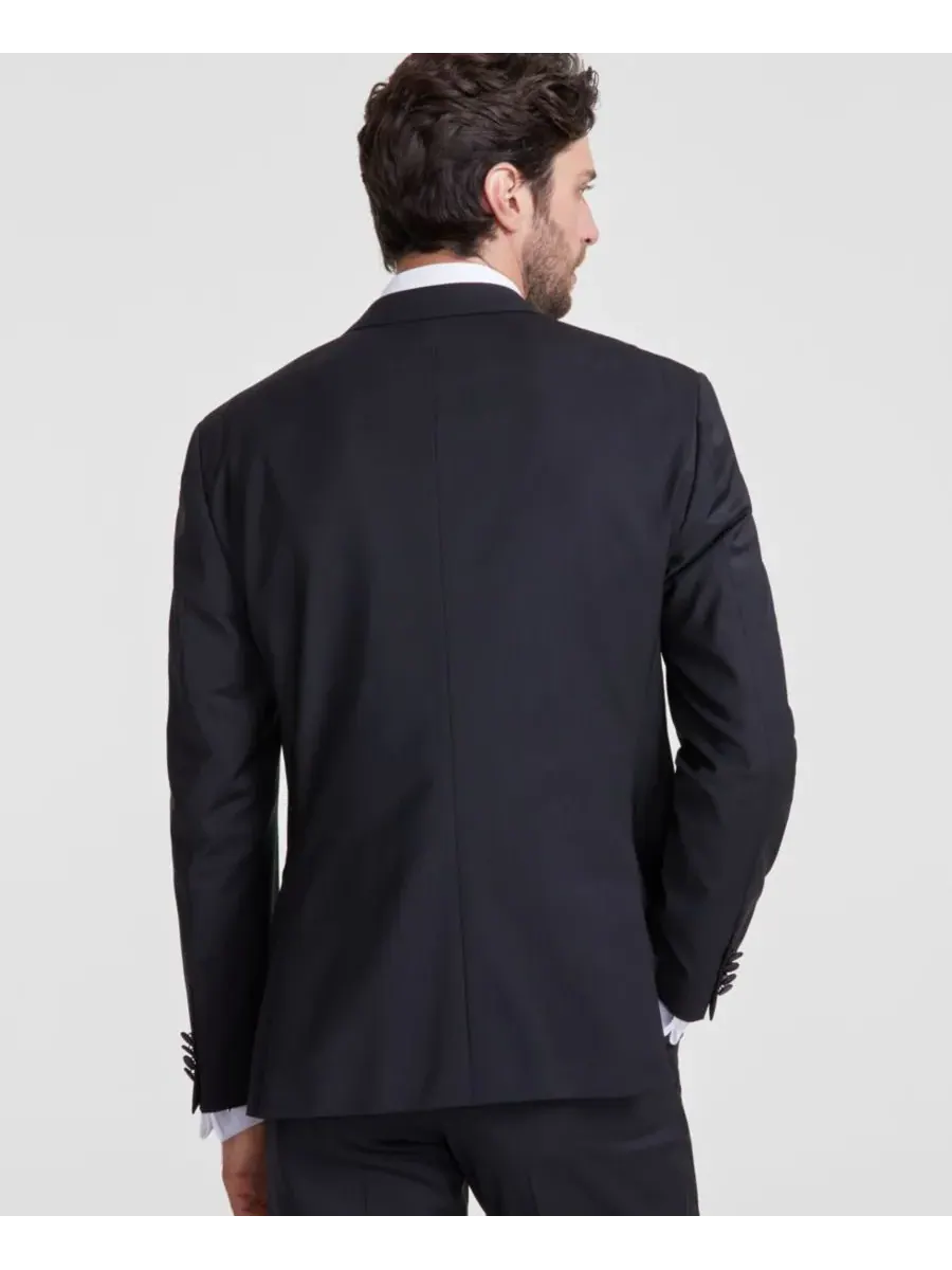 Hugo Boss Мужской черный смокинг современного кроя из шерстяной смеси (комплект из отдельных — изображение 2 из 4