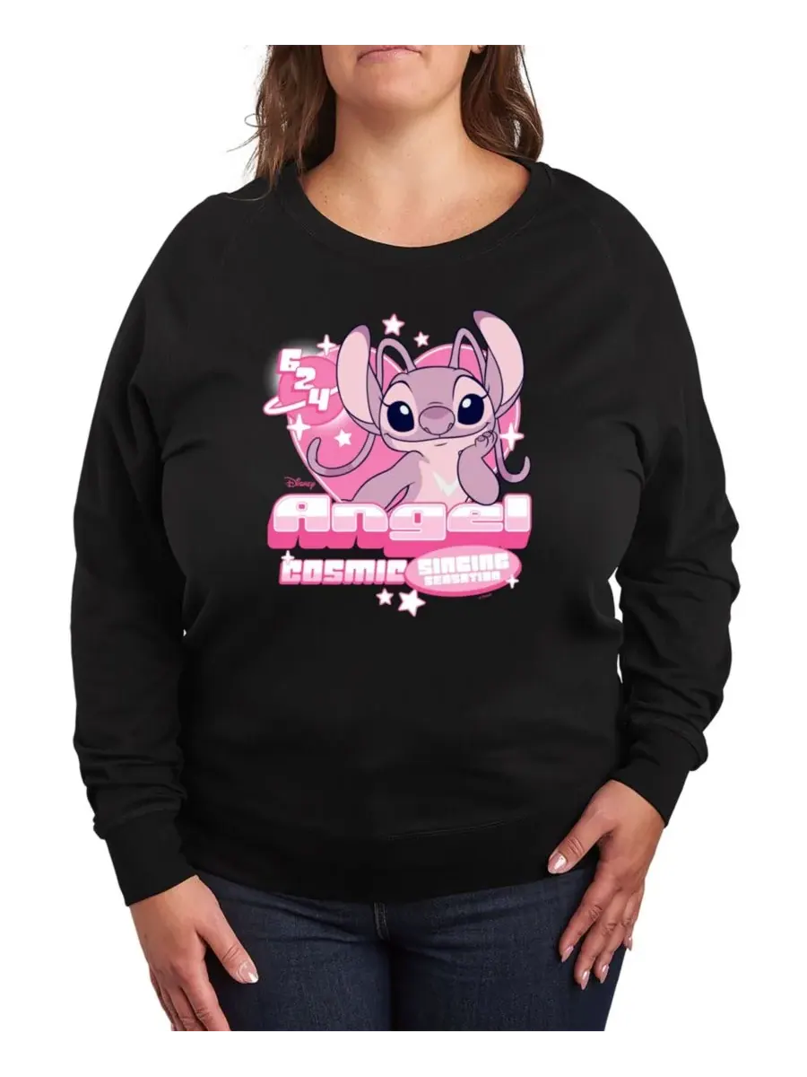 Футболки-пуловеры Lilo and Stitch Angel 624 больших размеров Hybrid Apparel — изображение 1 из 3, черный