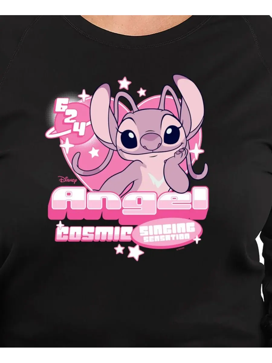 Футболки-пуловеры Lilo and Stitch Angel 624 больших размеров Hybrid Apparel — изображение 2 из 3, черный