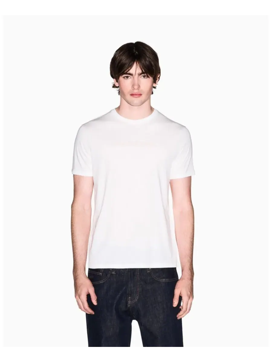 Мужская футболка с коротким рукавом и логотипом в тон ткани A|X Armani Exchange — изображение 1 из 5, белый