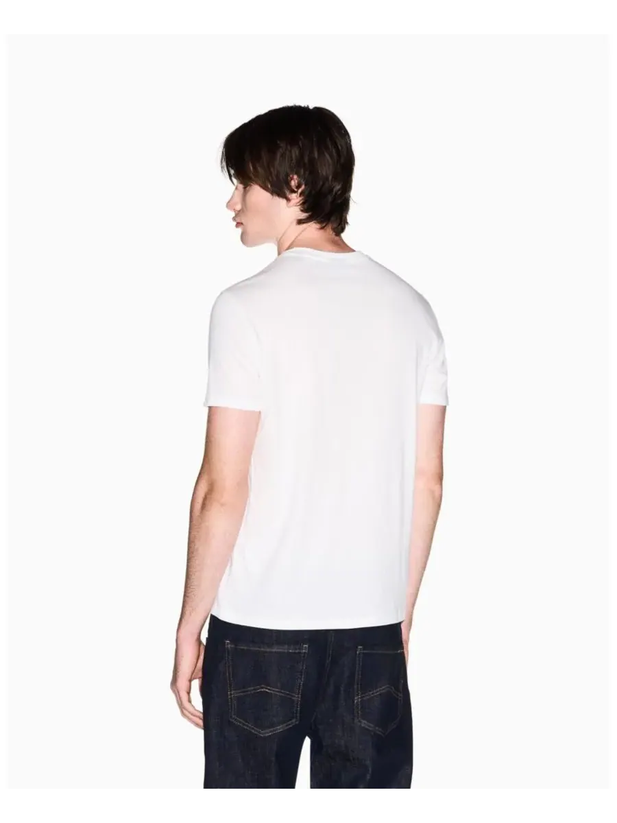 Мужская футболка с коротким рукавом и логотипом в тон ткани A|X Armani Exchange — изображение 3 из 5, белый