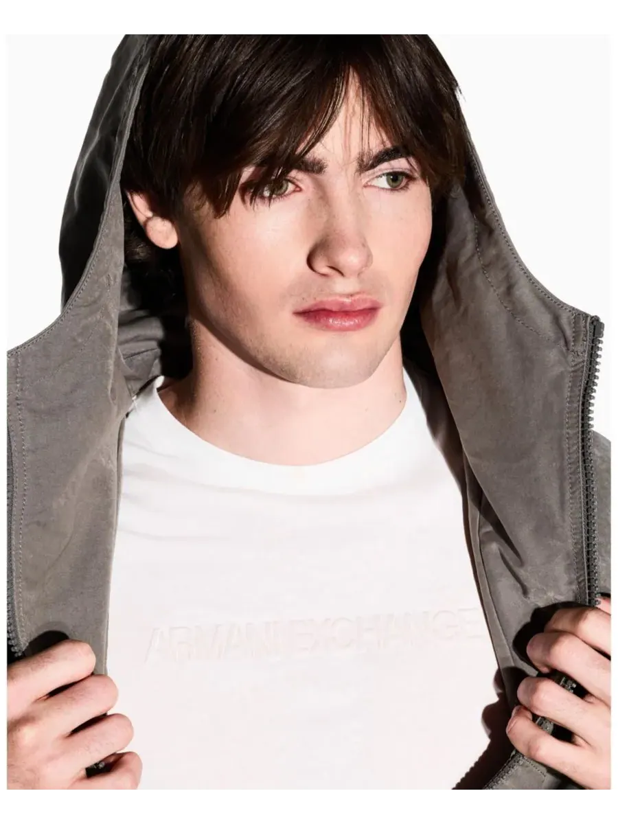 Мужская футболка с коротким рукавом и логотипом в тон ткани A|X Armani Exchange — изображение 5 из 5, белый