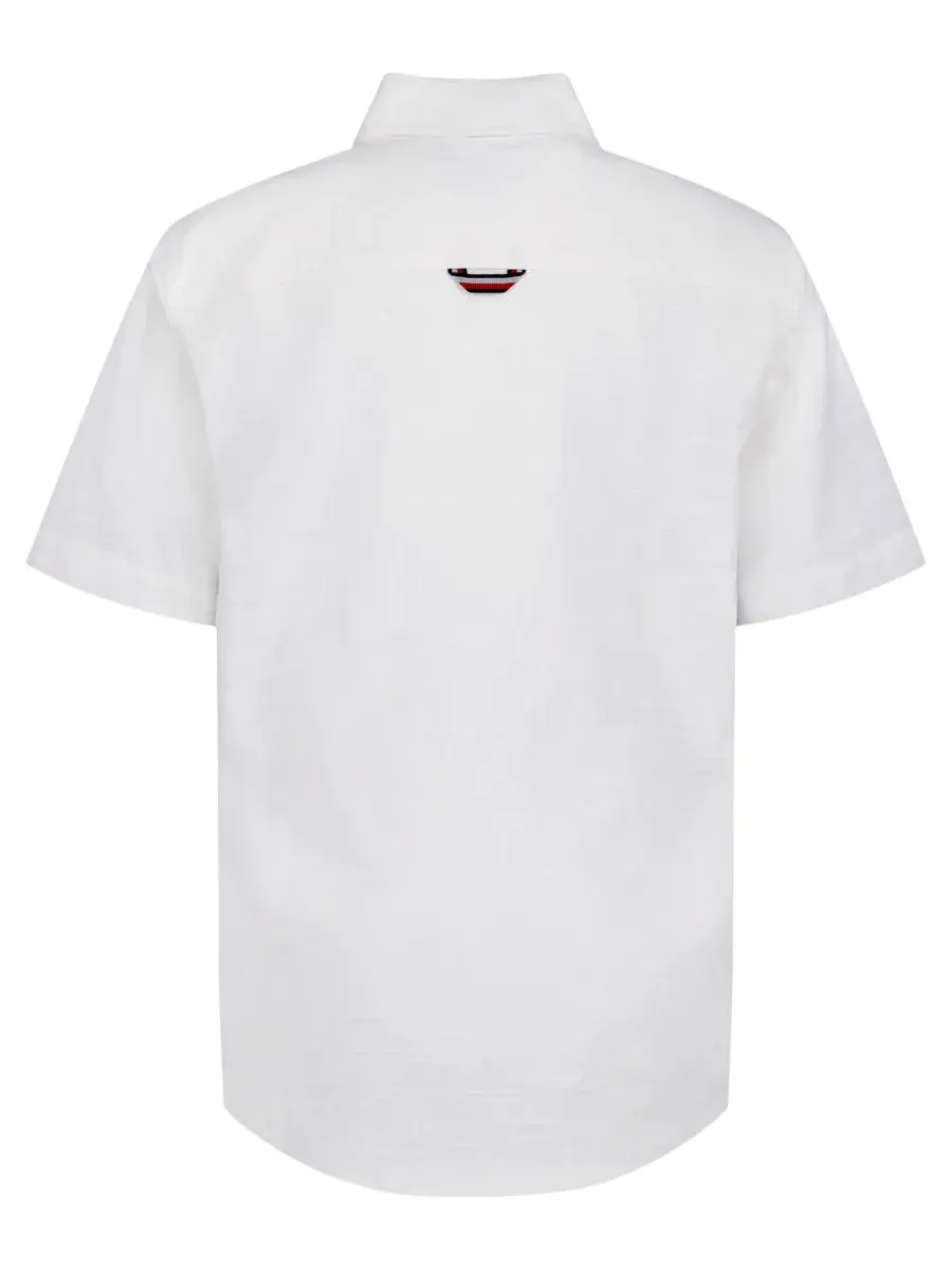 Детская тканая рубашка с коротким рукавом, размер 8-20 Tommy Hilfiger — изображение 2 из 5, белый