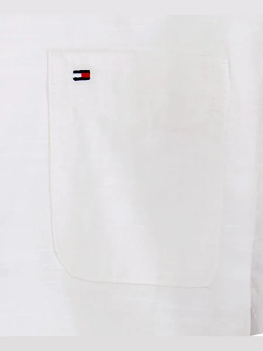 Детская тканая рубашка с коротким рукавом, размер 8-20 Tommy Hilfiger — изображение 5 из 5, белый