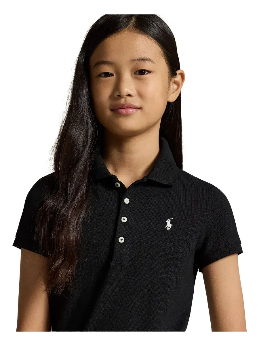 Сетчатые поло для малышек, девочек младшего и старшего возраста Polo Ralph Lauren — изображение 5 из 5, черный