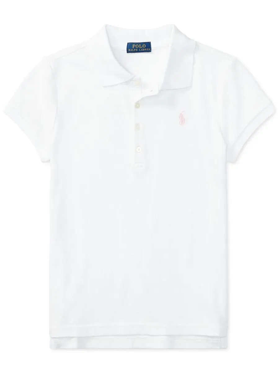 Сетчатые поло для малышек, девочек младшего и старшего возраста Polo Ralph Lauren — изображение 4 из 5, белый