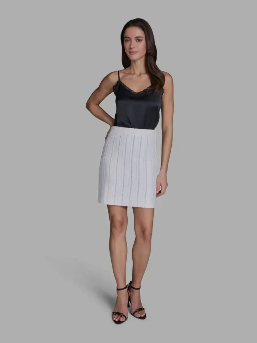 Женская мини-юбка-свитер на резинке BCBG — изображение 2 из 5, белый