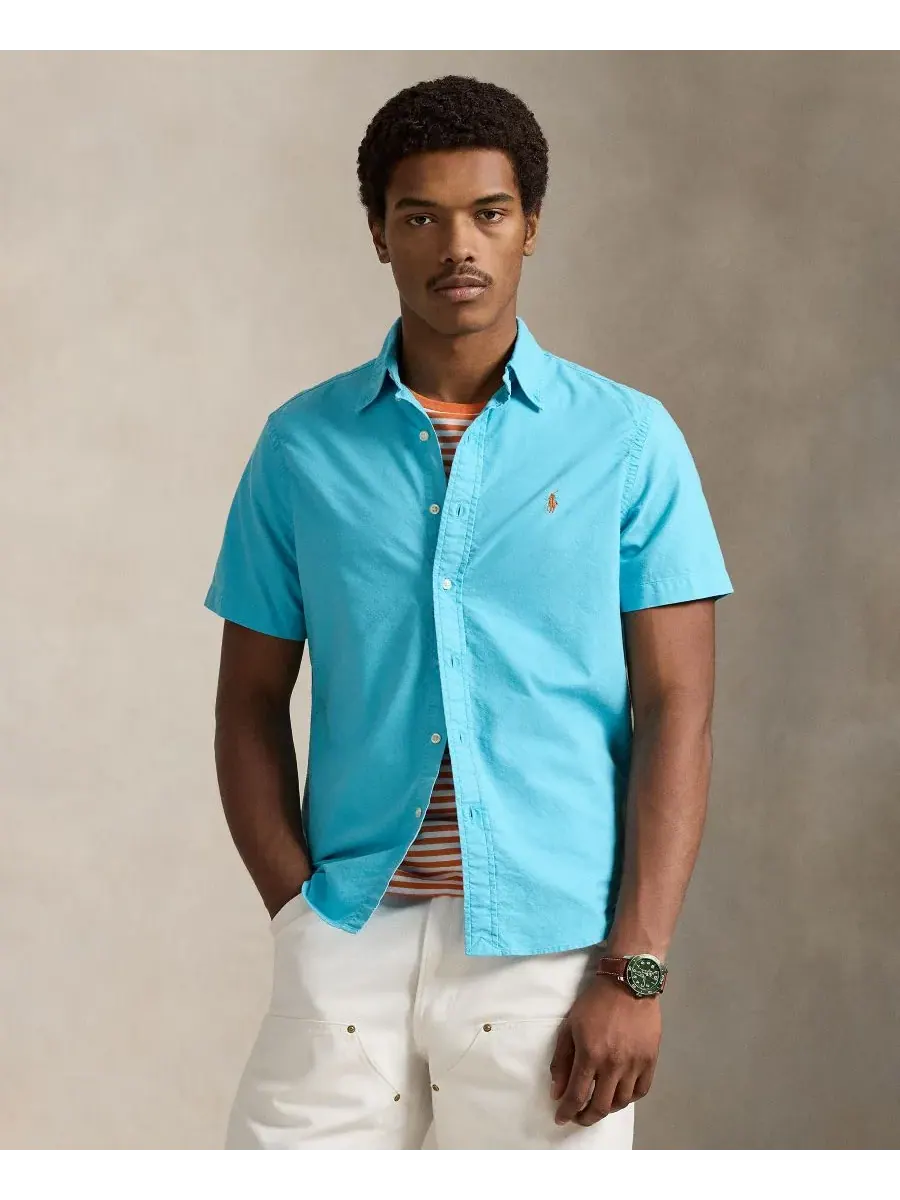 Мужская рубашка Оксфорд, окрашенная в готовом виде Polo Ralph Lauren