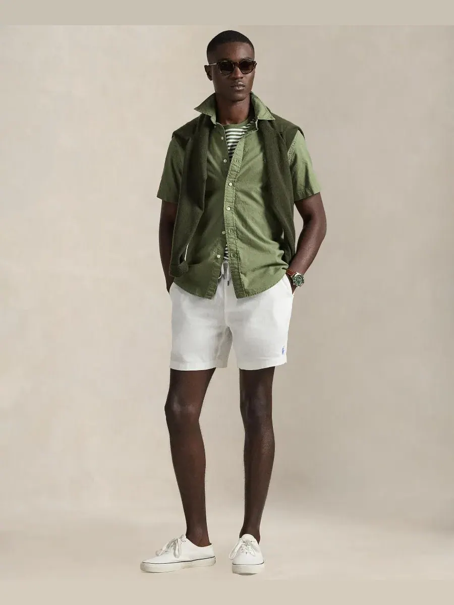 Мужская рубашка Оксфорд, окрашенная в готовом виде Polo Ralph Lauren — изображение 2 из 5, садовая тропинка
