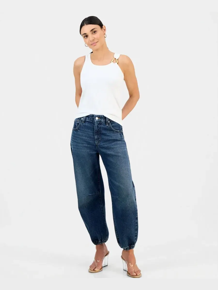 Укороченная майка Perfect Rib Hardware Tank Top I.N.C. International Concepts — изображение 3 из 6, яркий белый