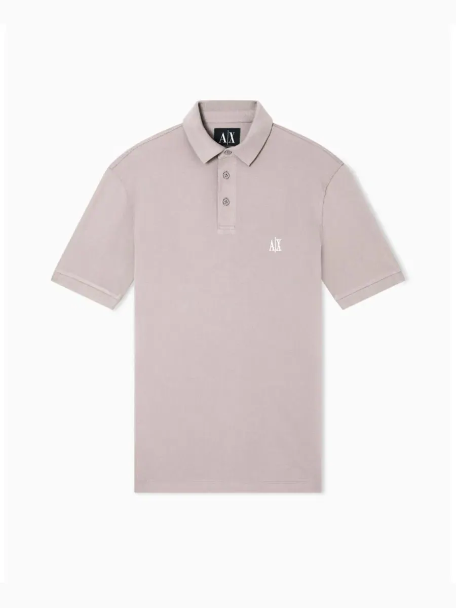 Мужская поло-рубашка из хлопкового пике стандартного кроя A|X Armani Exchange — изображение 5 из 5, хаки