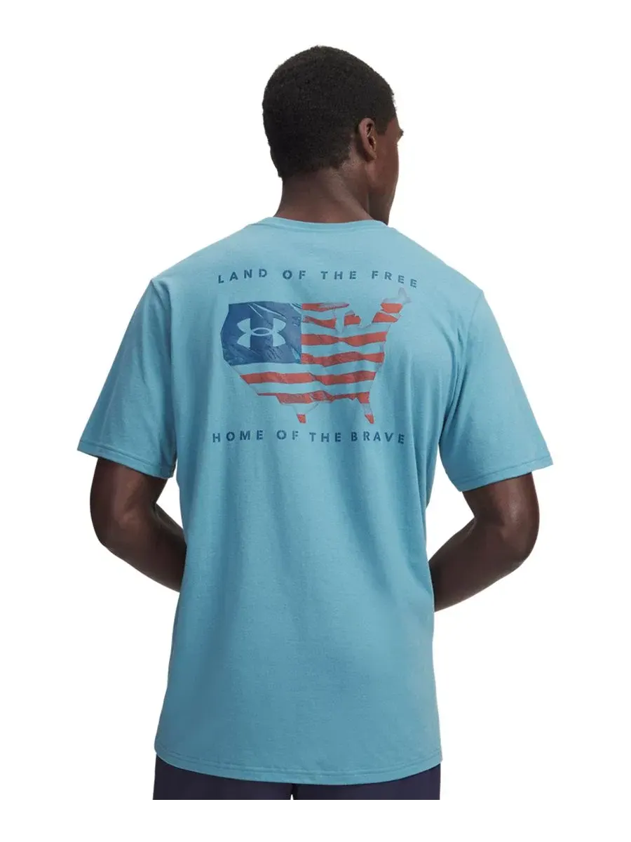 Мужская футболка с коротким рукавом «Флаг свободы США» Under Armour — изображение 3 из 3, синий