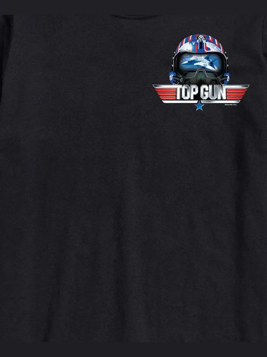 Мужская футболка с графическим изображением шлема Top Gun Maverick Airwaves — изображение 3 из 3, черный