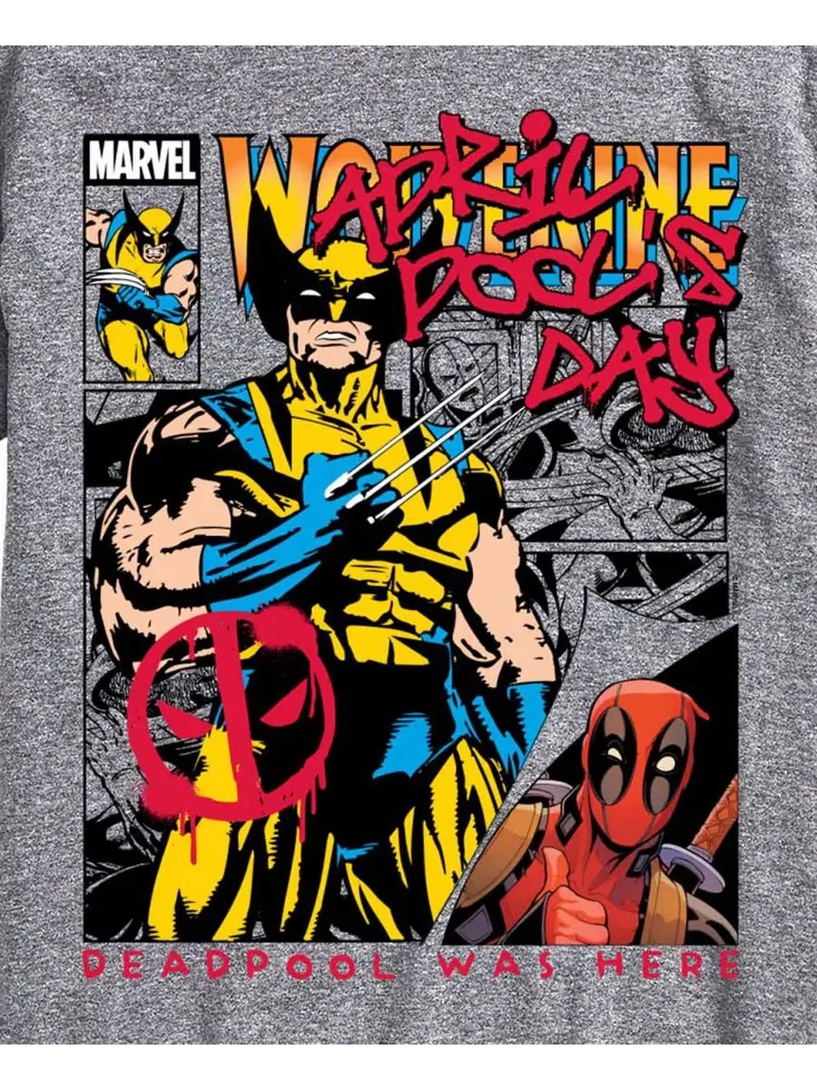 Мужская футболка с коротким рукавом и графическим принтом Marvel Deadpool Airwaves — изображение 3 из 3, приглушенный
