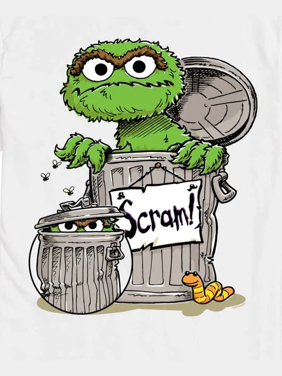 Мужская футболка с коротким рукавом и графическим принтом "Оскар Ворчун" из "Улицы Сезам" Airwaves — изображение 3 из 3
