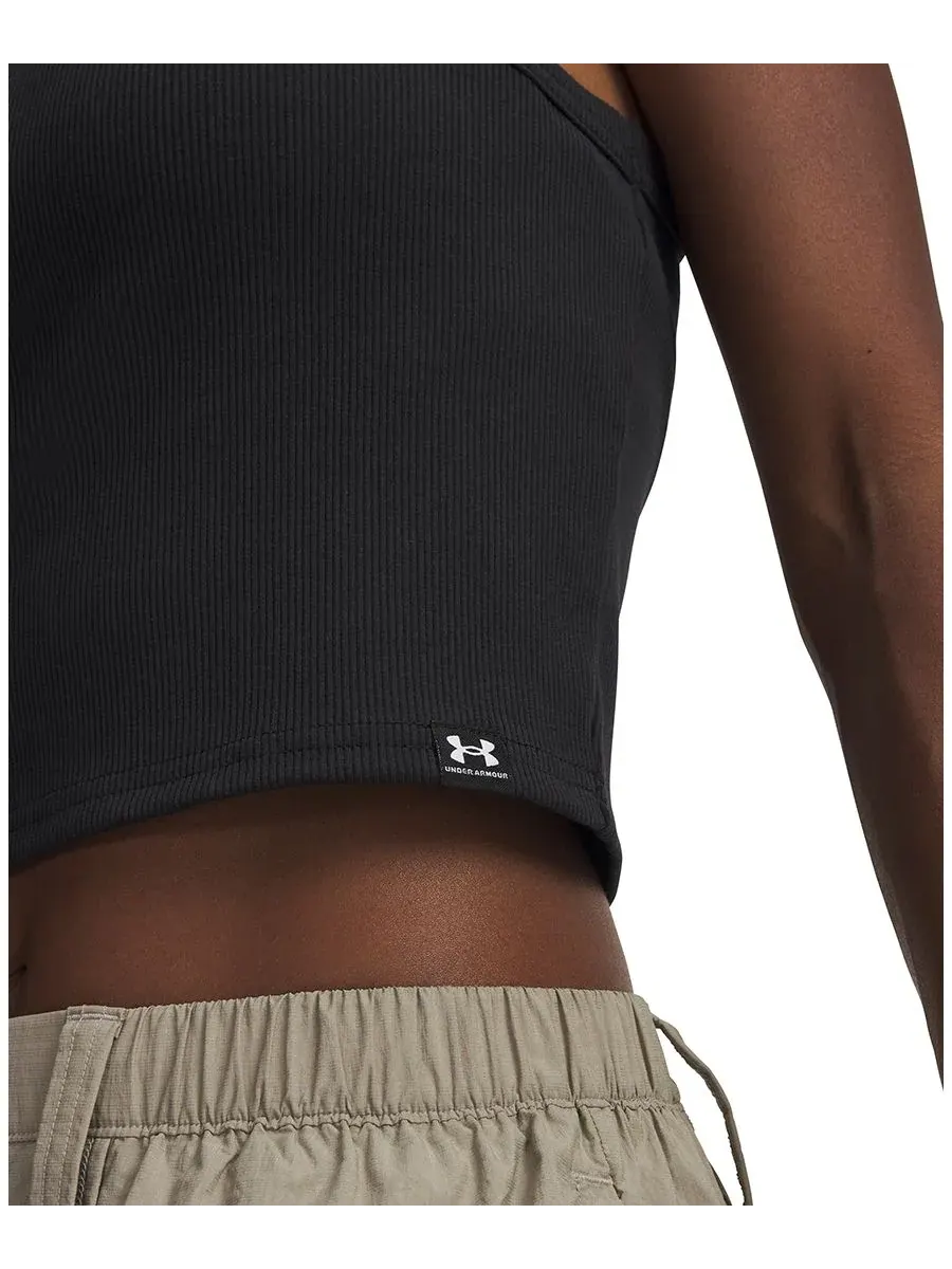 Женская ребристая майка без рукавов Under Armour — изображение 2 из 3, черный