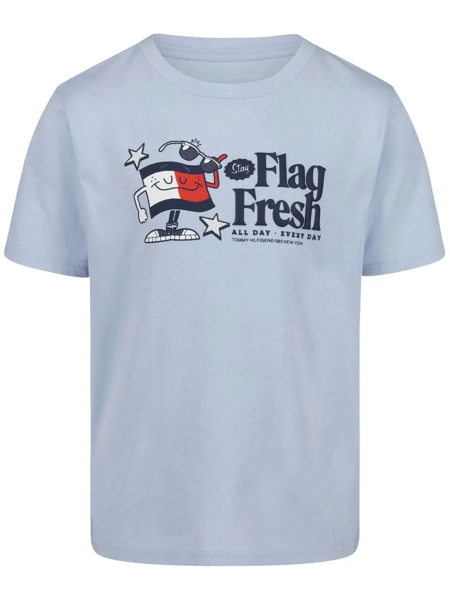 Детская футболка с коротким рукавом Flag Fresh для мальчиков 2T-7 Tommy Hilfiger — изображение 1 из 5, синий