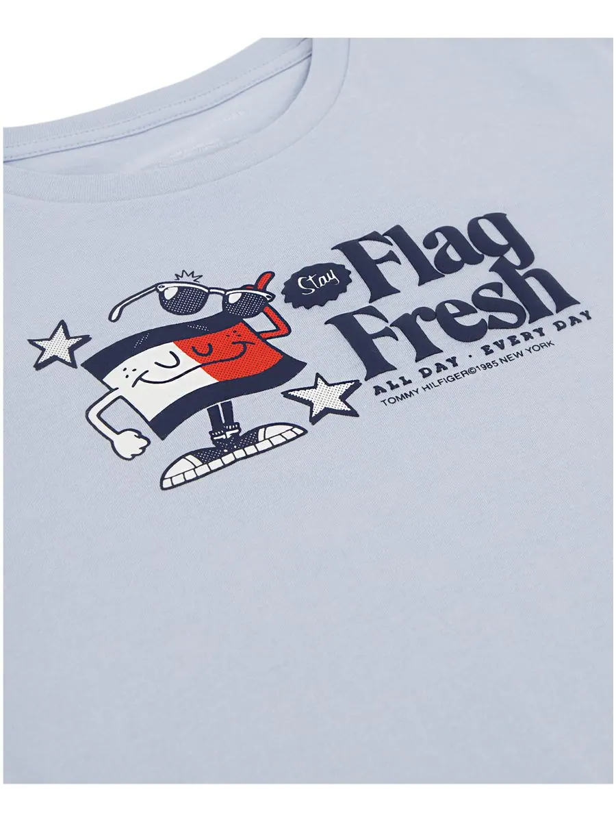 Детская футболка с коротким рукавом Flag Fresh для мальчиков 2T-7 Tommy Hilfiger — изображение 3 из 5, синий