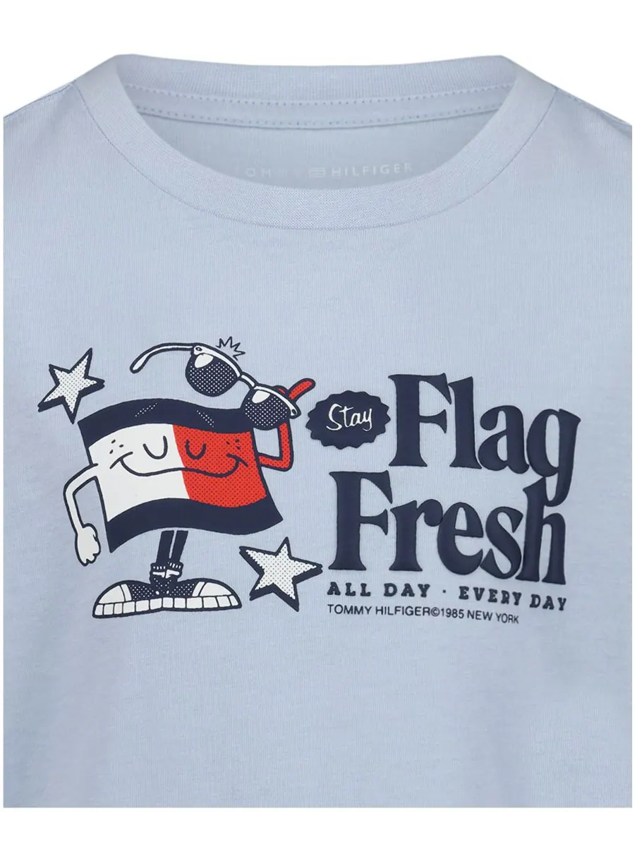 Детская футболка с коротким рукавом Flag Fresh для мальчиков 2T-7 Tommy Hilfiger — изображение 4 из 5, синий