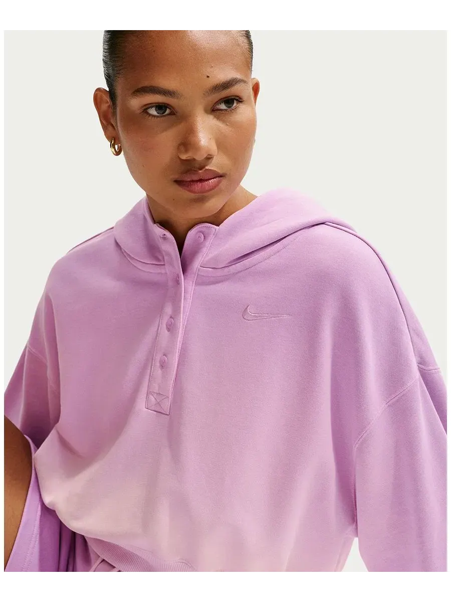 Женская спортивная толстовка Phoenix Flee Oversized Henley Hoodie Nike — изображение 2 из 17, розовый