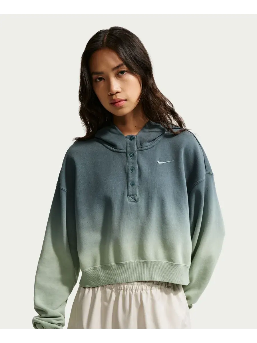 Женская спортивная толстовка Phoenix Flee Oversized Henley Hoodie Nike — изображение 16 из 17, розовый