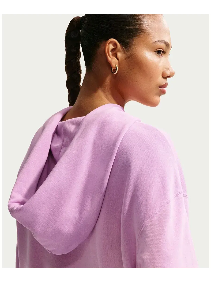 Женская спортивная толстовка Phoenix Flee Oversized Henley Hoodie Nike — изображение 3 из 17, розовый