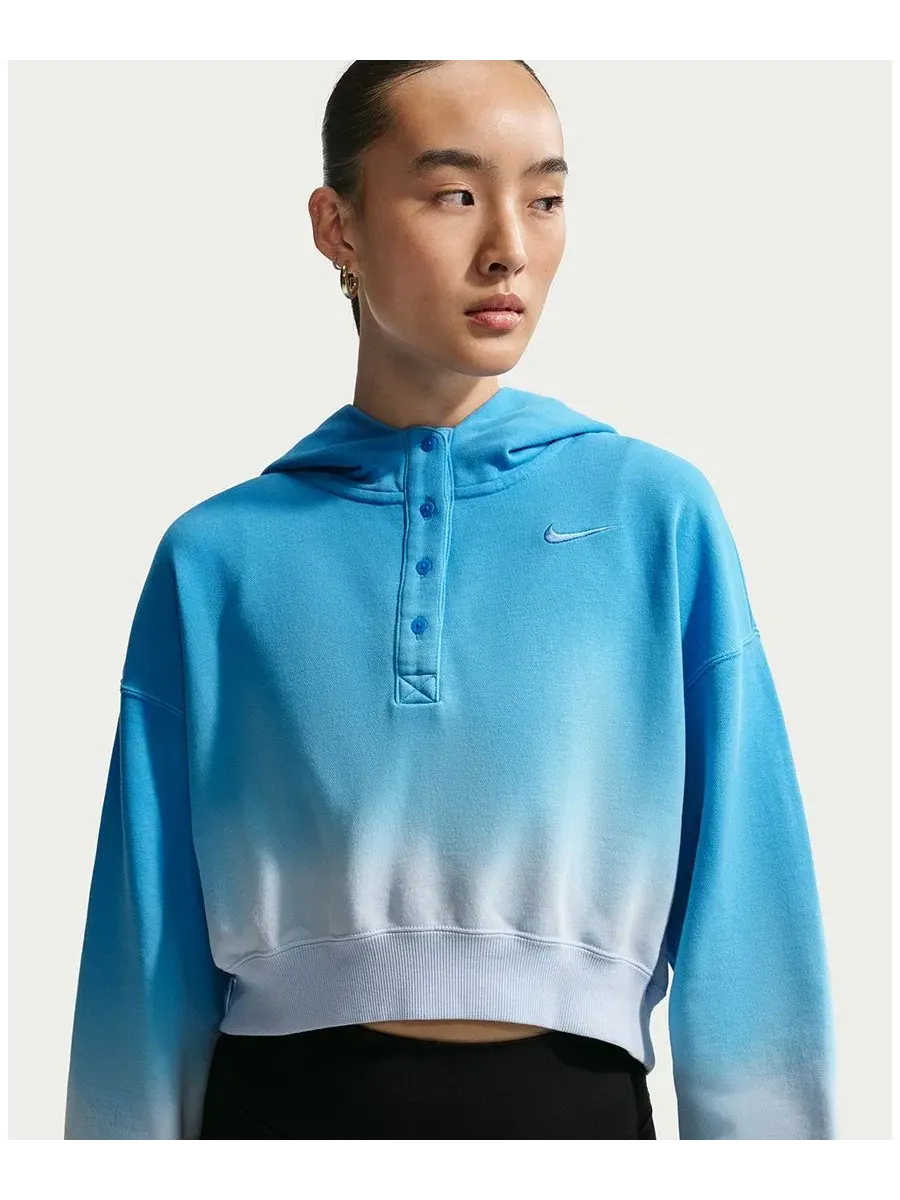Женская спортивная толстовка Phoenix Flee Oversized Henley Hoodie Nike — изображение 6 из 17, розовый