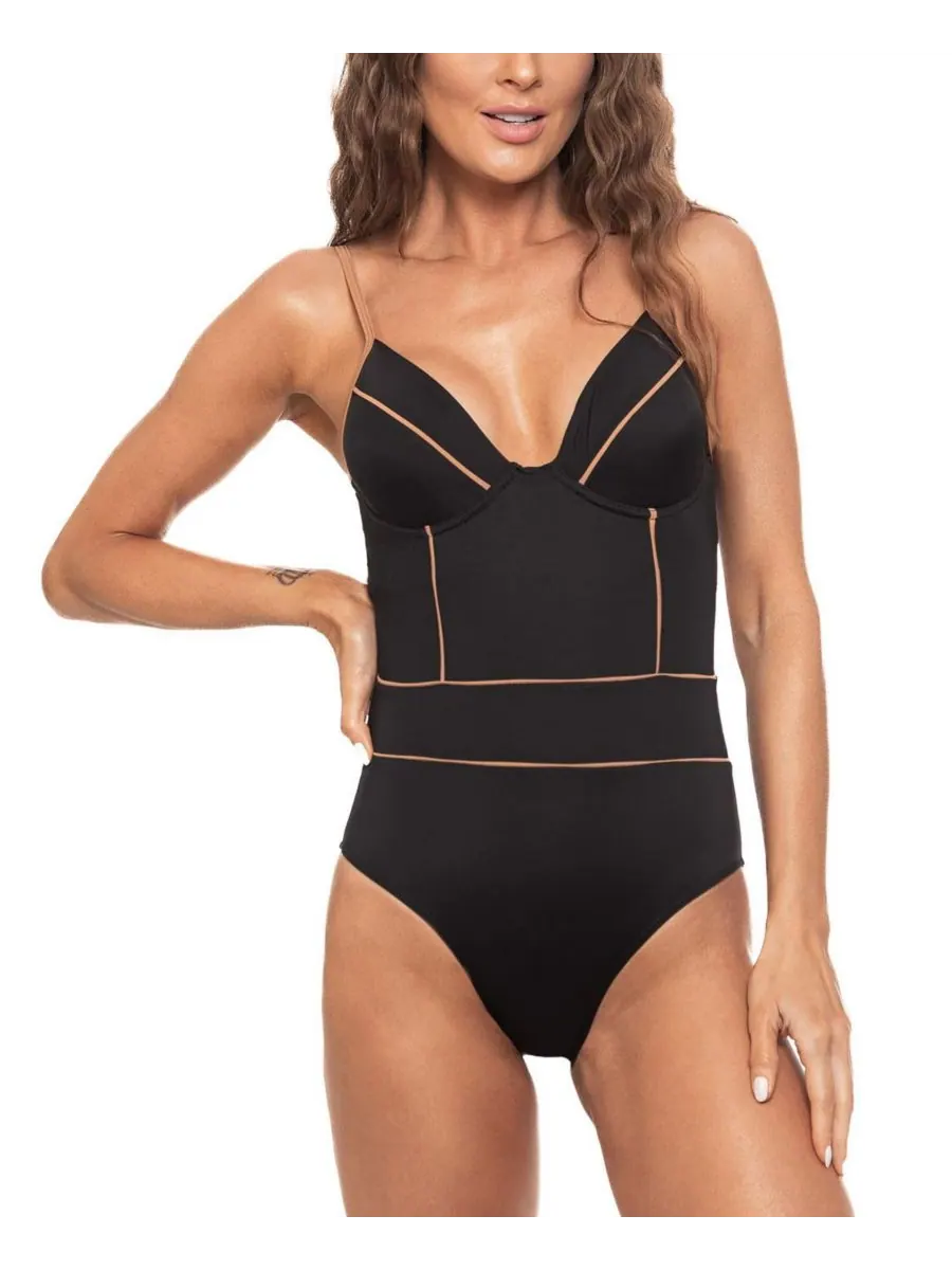Женский слитный купальник на косточках Guria Beachwear — изображение 1 из 3, черный