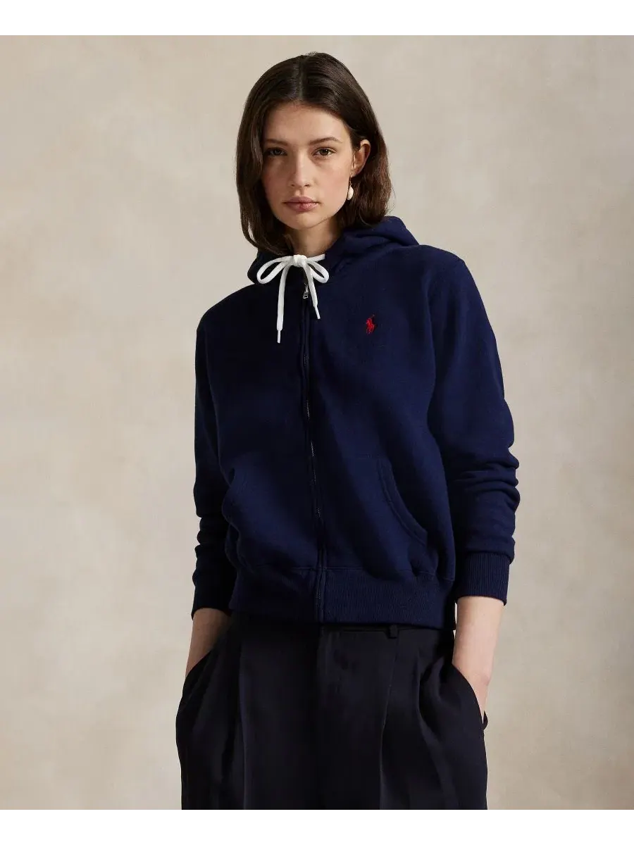 Женская флисовая толстовка на молнии Polo Ralph Lauren — изображение 1 из 5, темно-синий