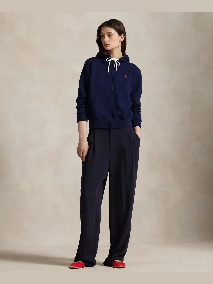 Женская флисовая толстовка на молнии Polo Ralph Lauren — изображение 2 из 5, темно-синий