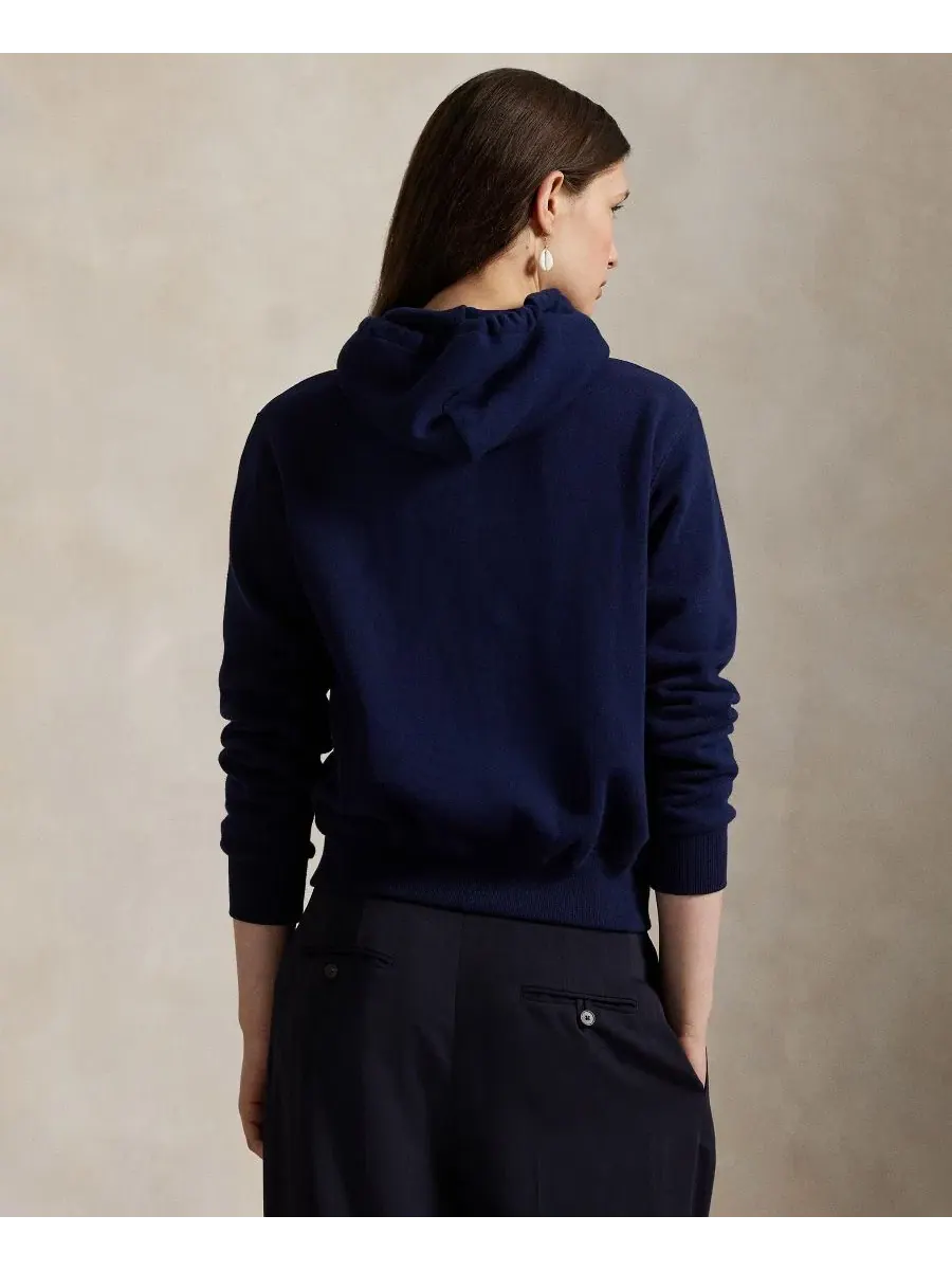 Женская флисовая толстовка на молнии Polo Ralph Lauren — изображение 4 из 5, темно-синий