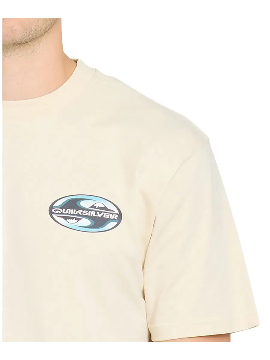 Мужская оригинальная футболка с круглым вырезом «Инь-Ян» Quiksilver — изображение 3 из 3, бежевый