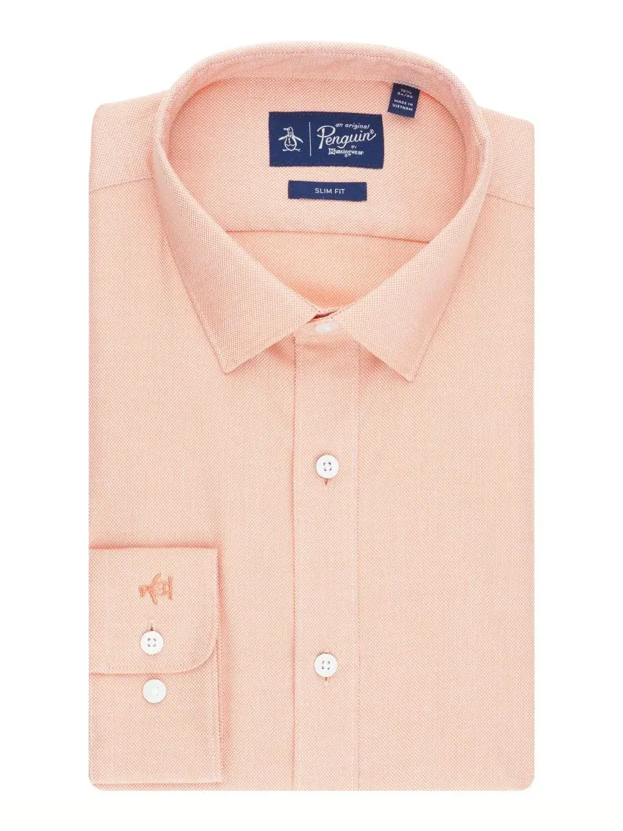 Мужская рубашка Pederson с широким воротником в стиле Оксфорд Original Penguin, Soft Peach — без цвета
