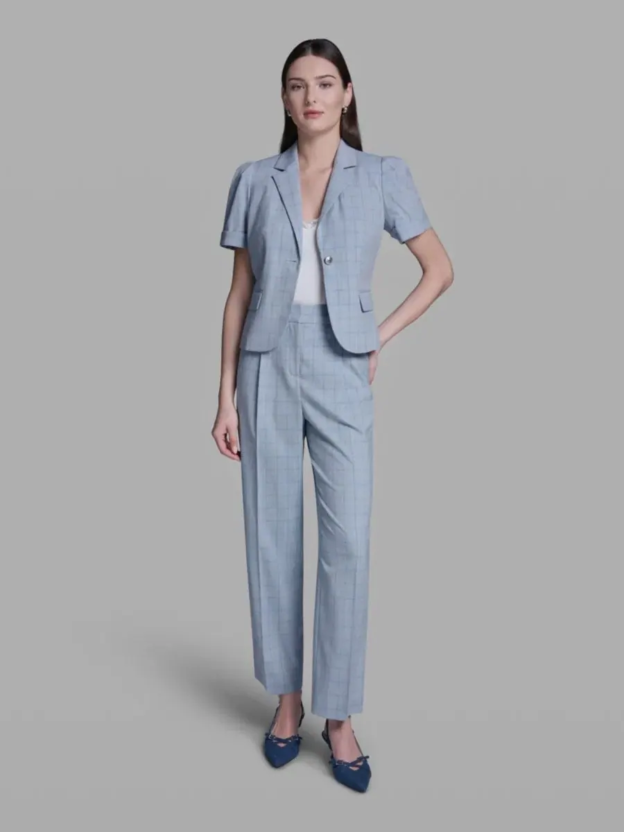 Женские брюки с высокой посадкой и широкими штанинами BCBG — изображение 6 из 8, мульти
