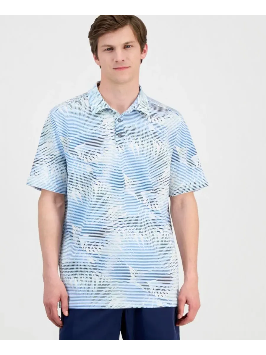 Мужская рубашка поло Costa Wave Fiore Fronds с принтом Tommy Bahama — изображение 1 из 4, синий