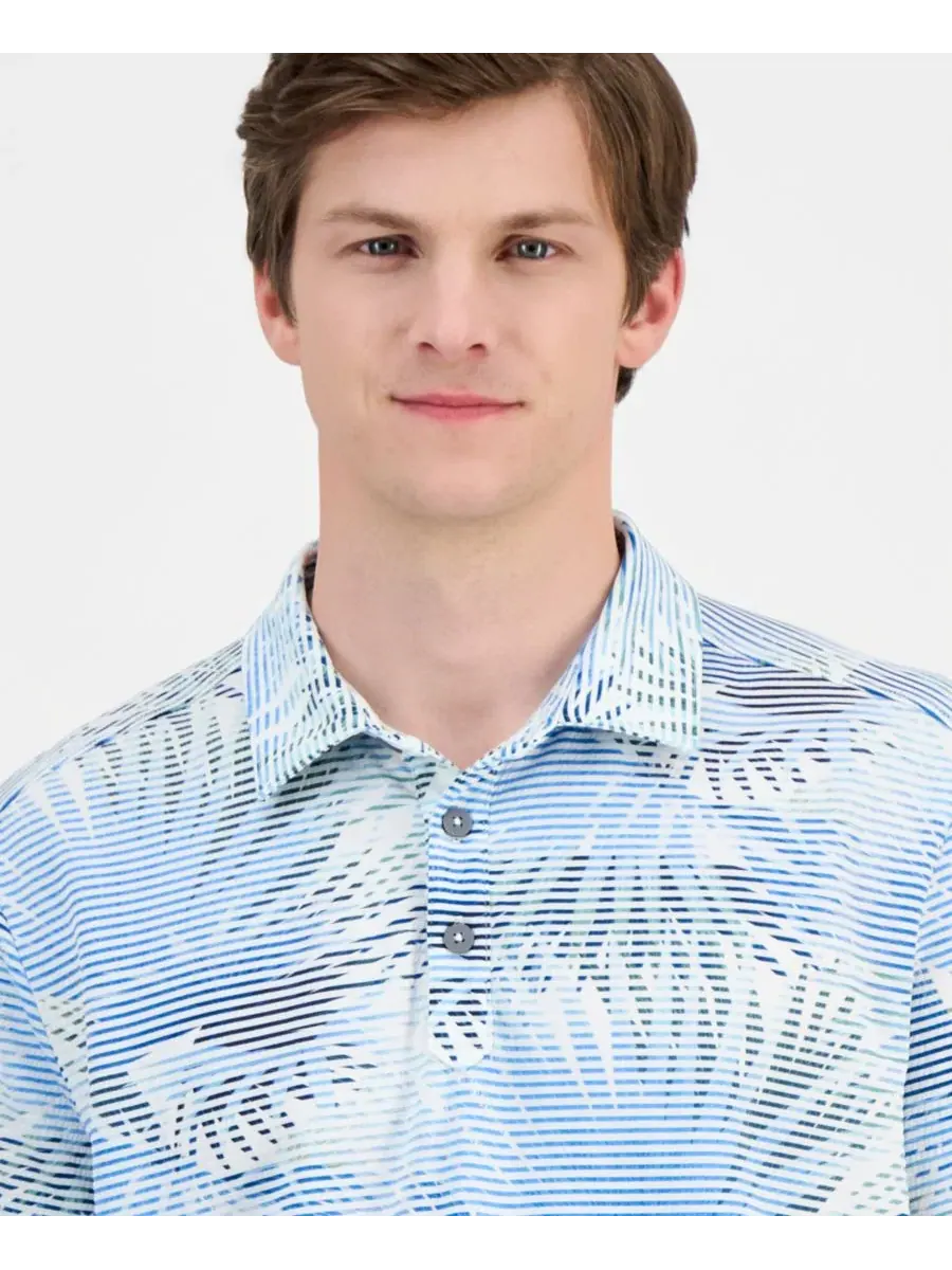Мужская рубашка поло Costa Wave Fiore Fronds с принтом Tommy Bahama — изображение 3 из 4, синий