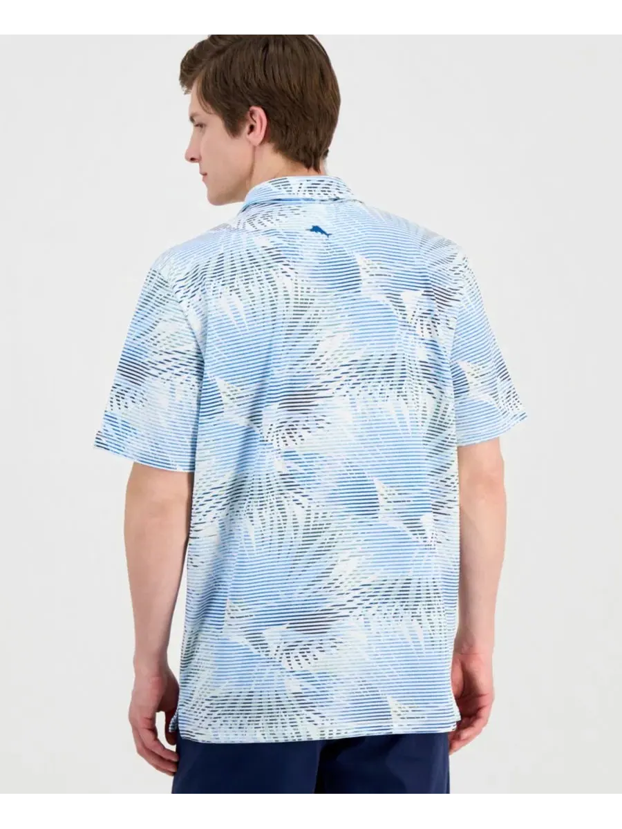 Мужская рубашка поло Costa Wave Fiore Fronds с принтом Tommy Bahama — изображение 4 из 4, синий